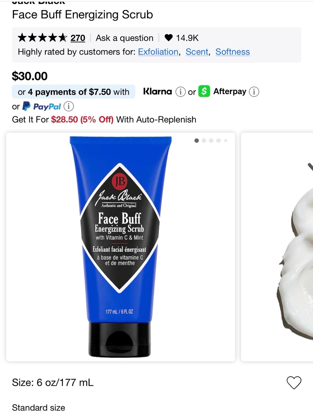 Blue Face Buff Energizing Scrub – Gentle Exfoliant with Vitamin C & Mint